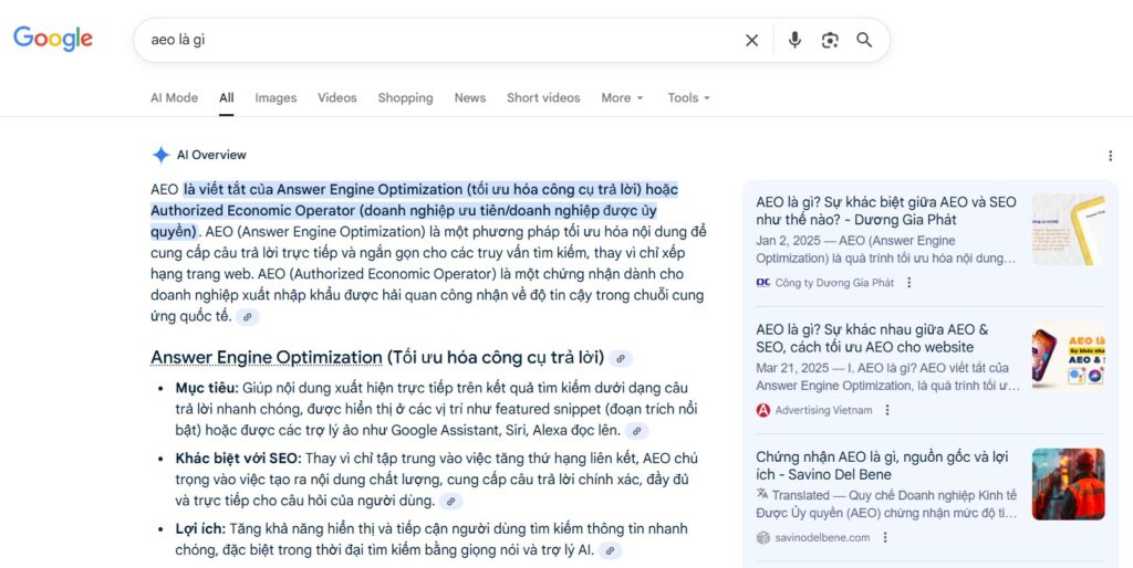 TÌm hiểu AEO là gì