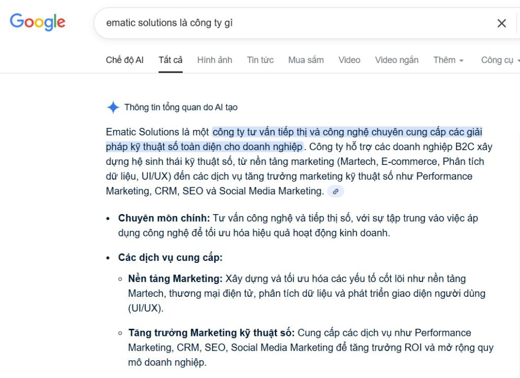 AI Overview - một trong những nơi mọi nhà làm SEO và nội dung đều hướng đến.