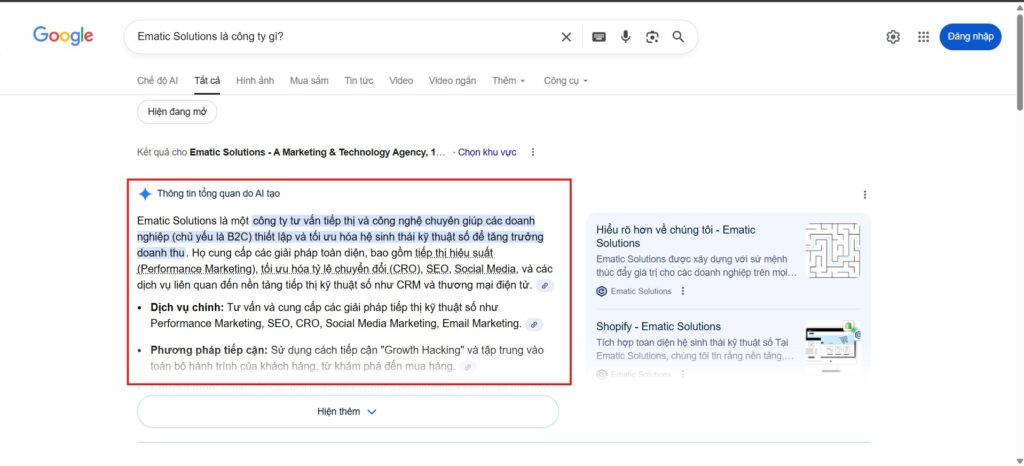 AI Overview tổng hợp thông tin, giúp người đọc có được câu trả lời trực tiếp nhanh hơn website gốc.