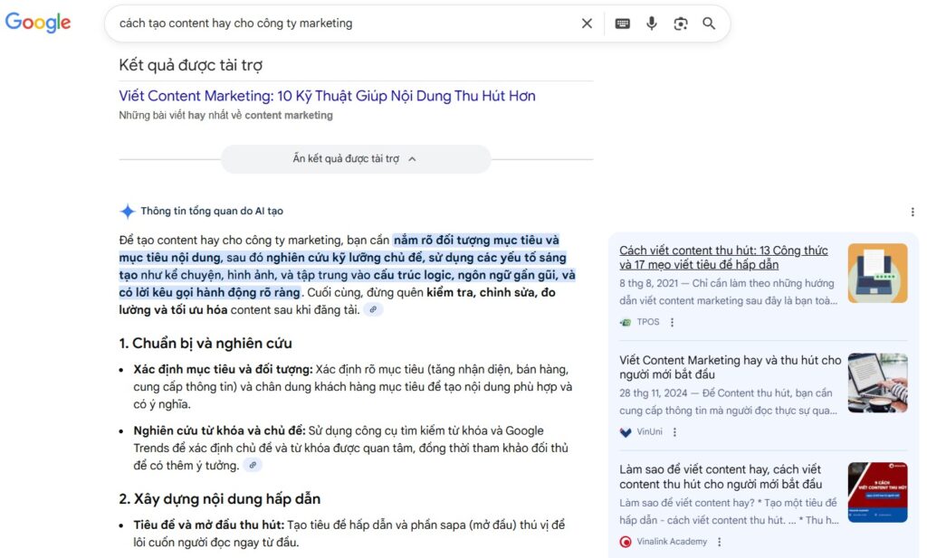 AI Overview được ứng dụng trong marketing