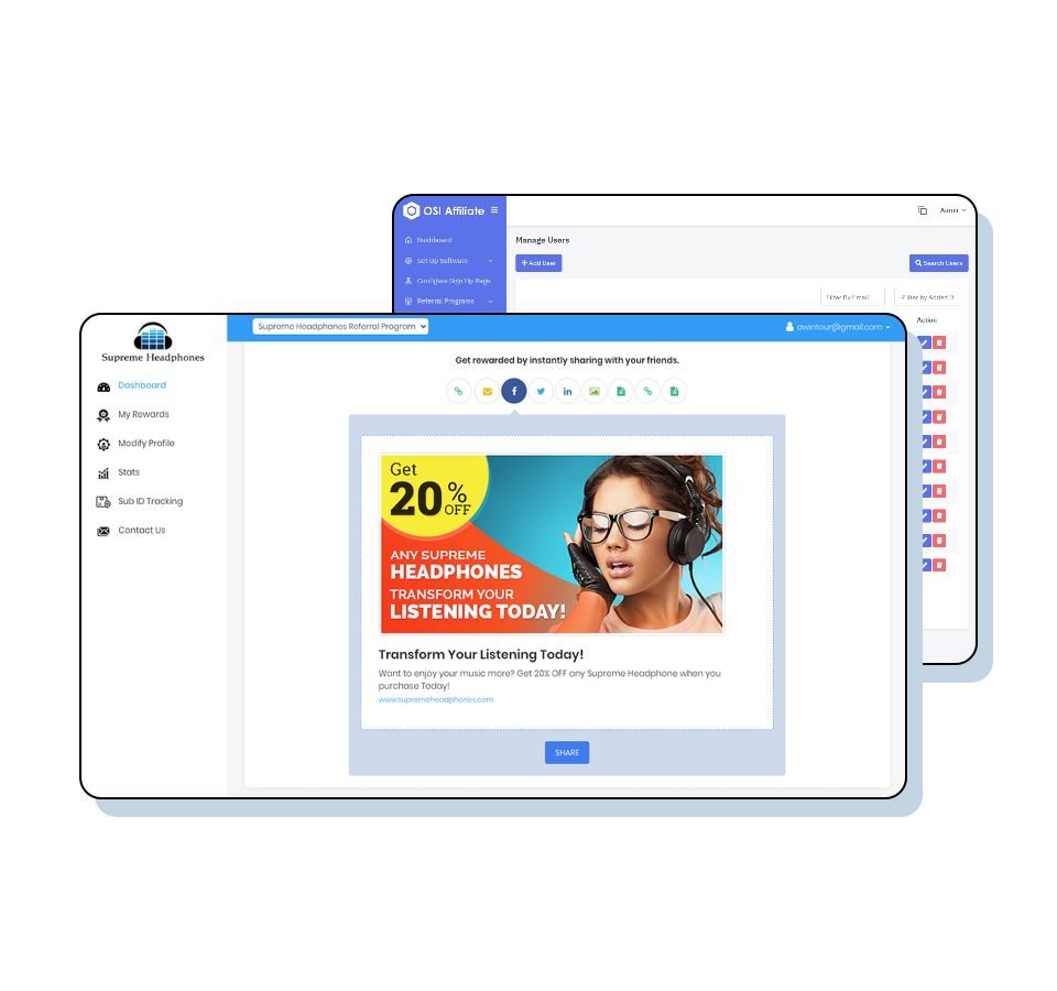 Show your promo codes to your customers and increase your sales with OSI Affiliate.